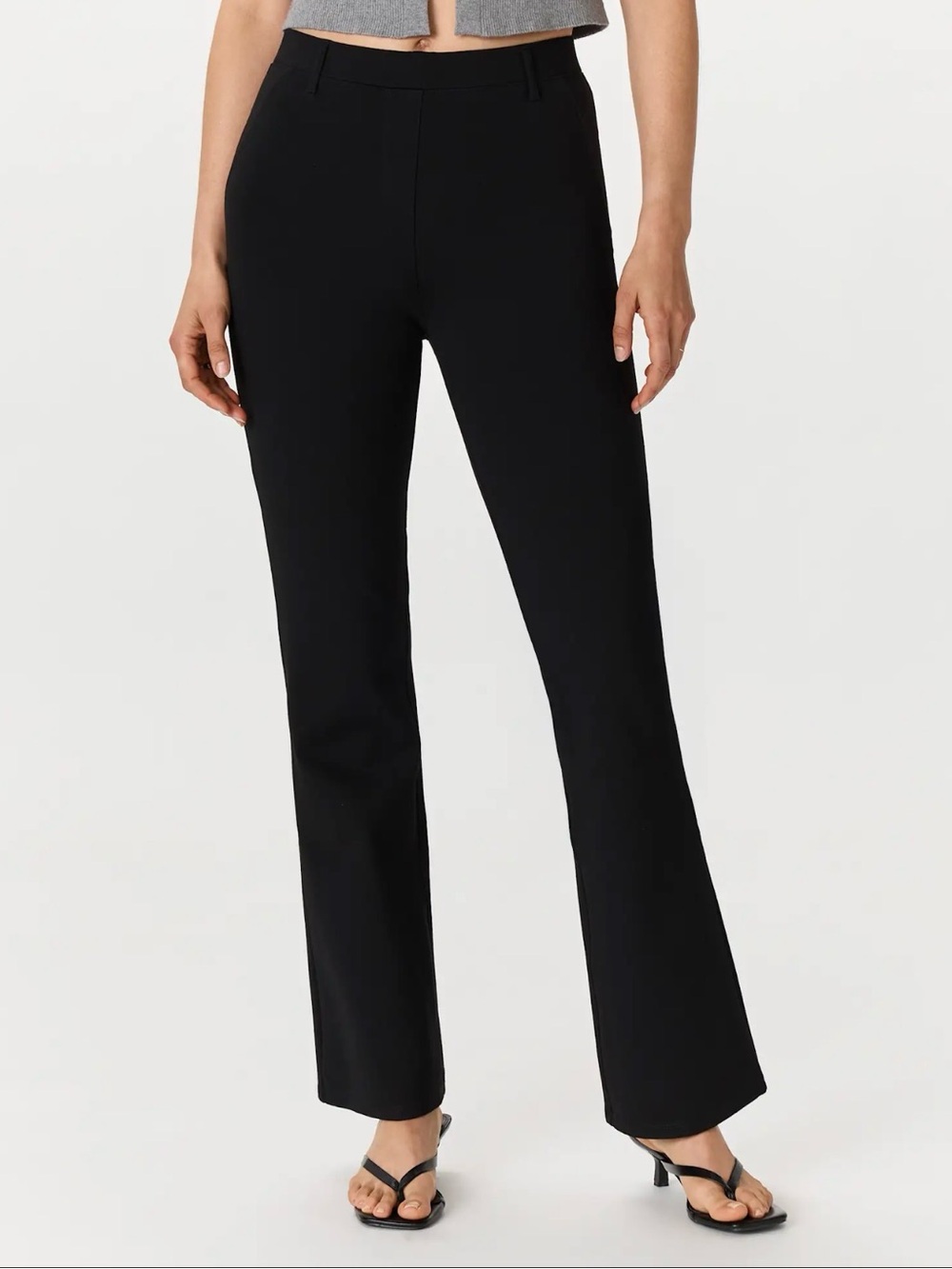 Quince Black Stretch Bootcut Trousers